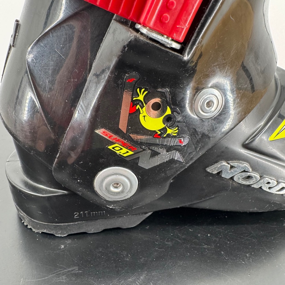 Nordica Super 0.1 Kids Ski Boots Black Red Size 17.5 Mondopoint 211mm BSL - Picture 8 of 9